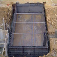 Foso ascensor en chapa corten